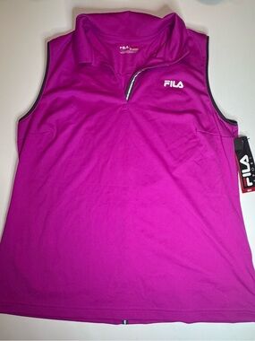 Fila Golf Sport Sleeveless Sport Tank in Magenta with Black Trim